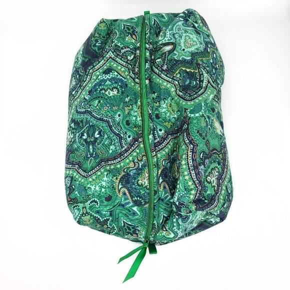 Handmade Makeup Cosmetic Bag Set Green Floral Travel Zip Case Lined Make Up - Picture 9 of 13